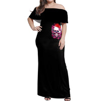 Skull Santa Claus Off Shoulder Maxi Dress I'm So Good Santa Came Juice - Wonder Print Shop