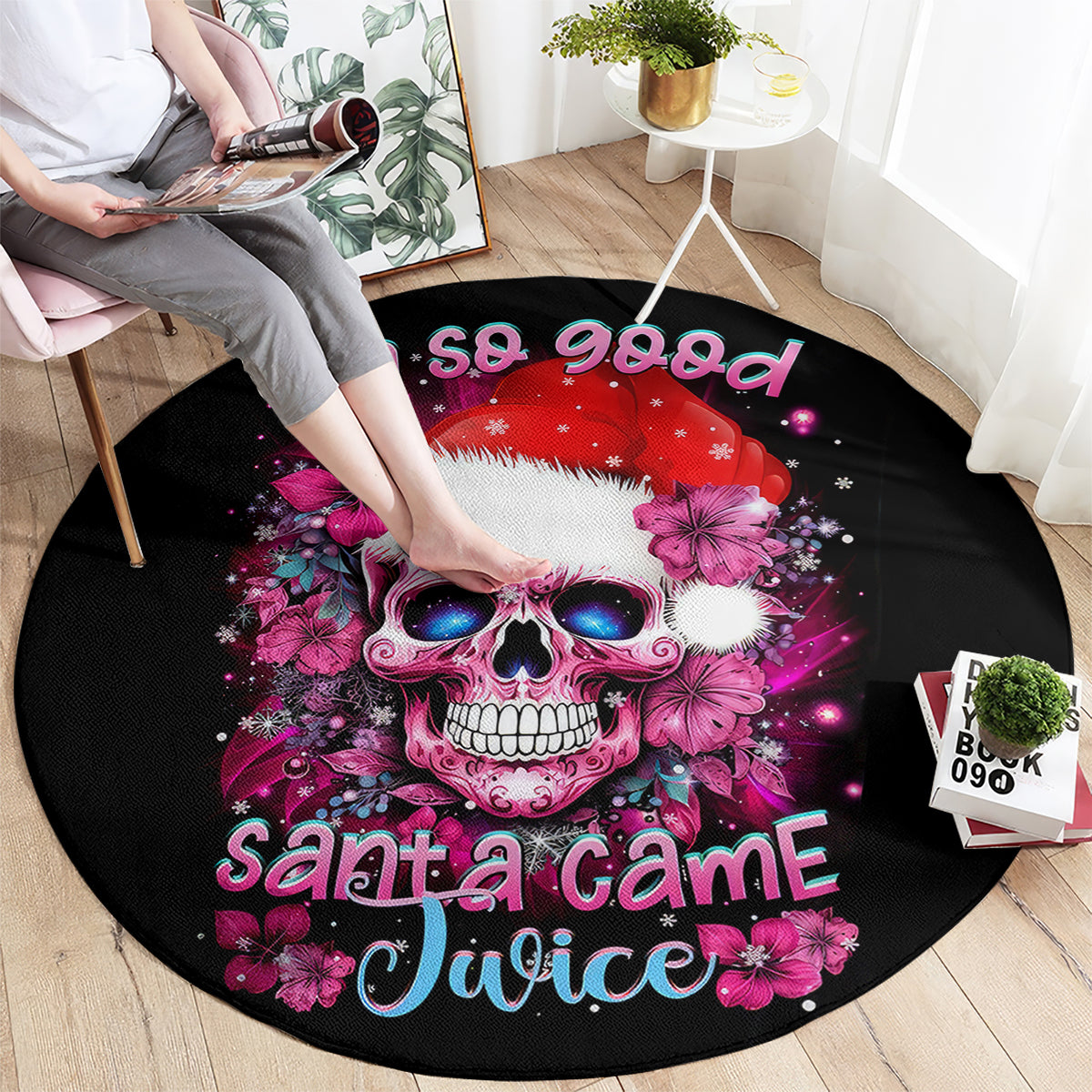 skull-santa-claus-round-carpet-im-so-good-santa-came-juice