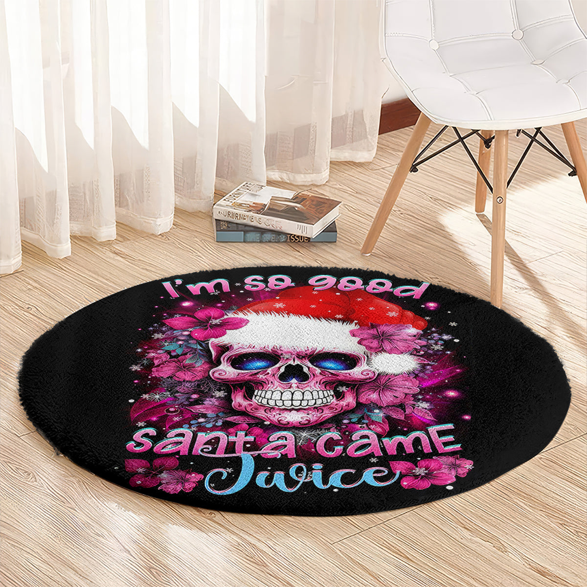 skull-santa-claus-round-carpet-im-so-good-santa-came-juice