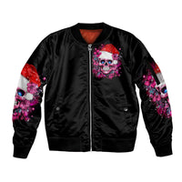 Skull Santa Claus Sleeve Zip Bomber Jacket I'm So Good Santa Came Juice - Wonder Print Shop