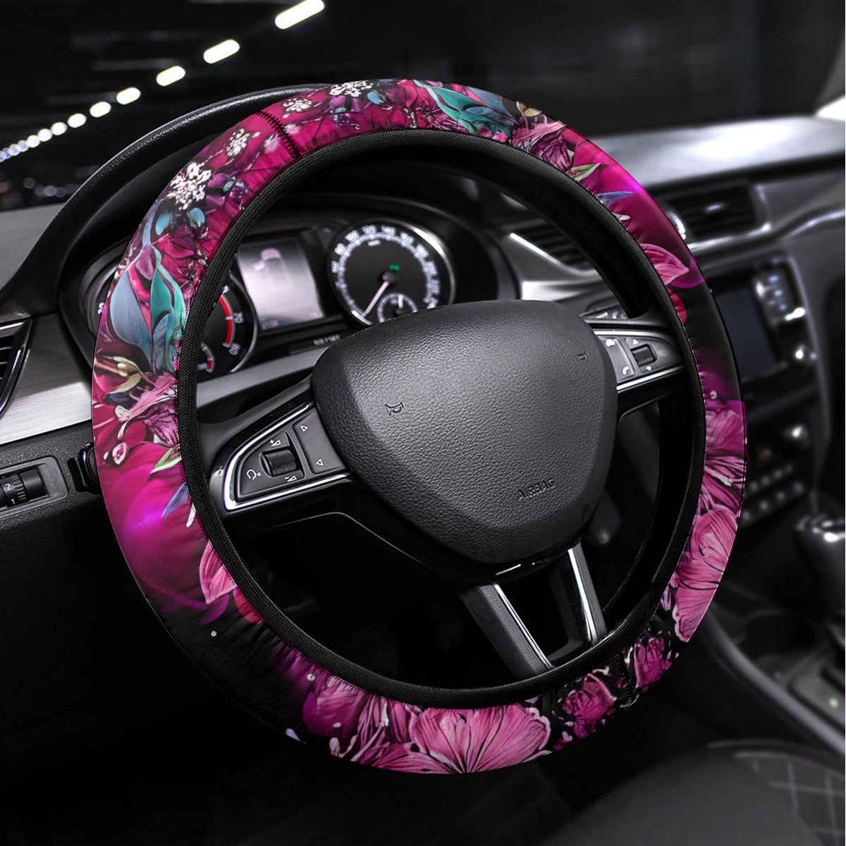 Skull Santa Claus Steering Wheel Cover I'm So Good Santa Came Juice - Wonder Print Shop
