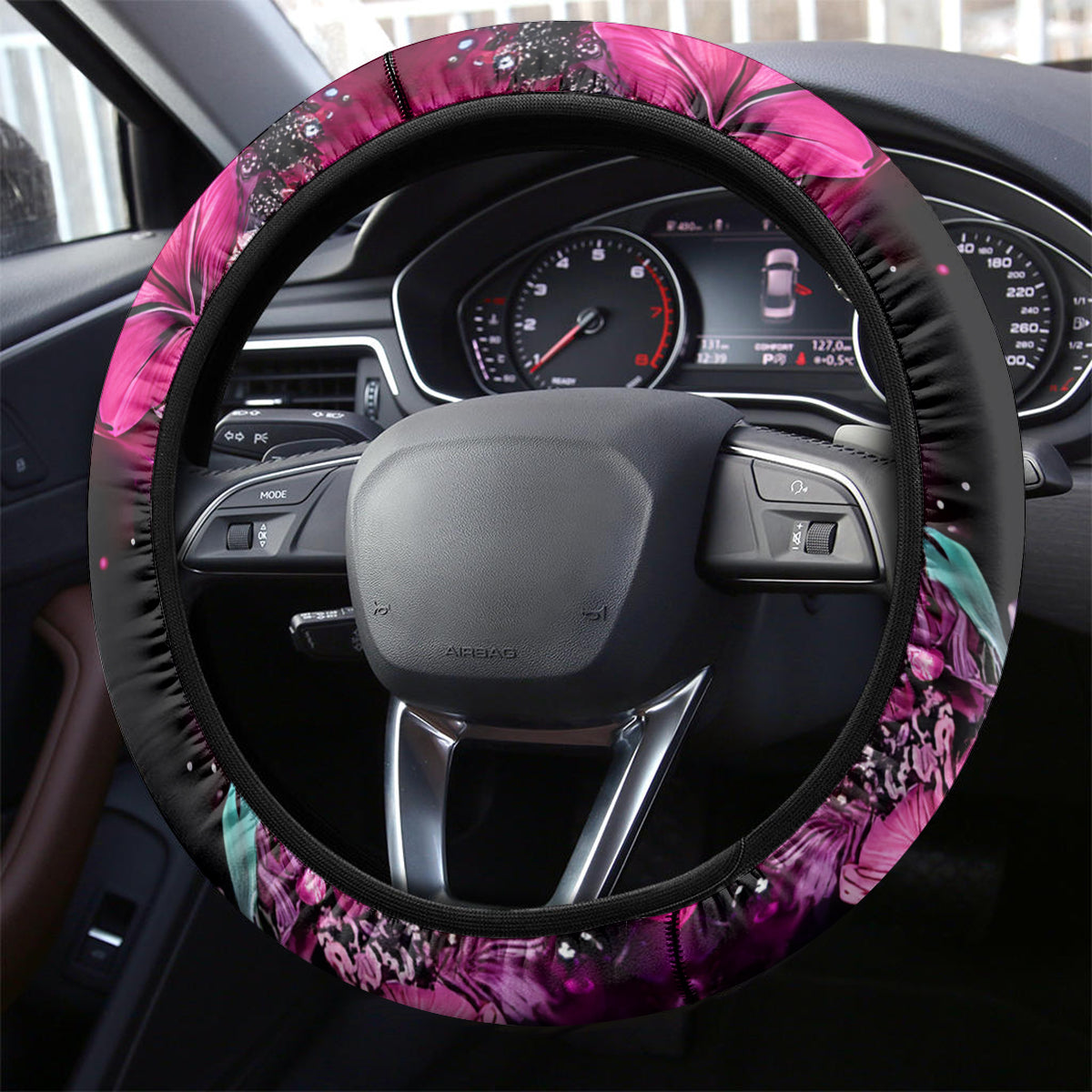 Skull Santa Claus Steering Wheel Cover I'm So Good Santa Came Juice - Wonder Print Shop