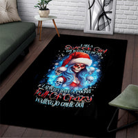 Skull Santa Girl Area Rug Iam A Sweet Girl But If You Piss Me Off, I Alway Full Of Crazy - Wonder Print Shop