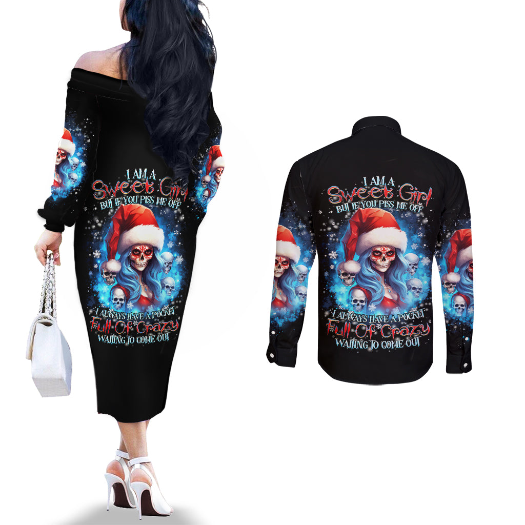 skull-santa-girl-couples-matching-off-the-shoulder-long-sleeve-dress-and-long-sleeve-button-shirt-iam-a-sweet-girl-but-if-you-piss-me-off-i-alway-full-of-crazy