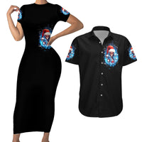 Skull Santa Girl Couples Matching Short Sleeve Bodycon Dress and Hawaiian Shirt Iam A Sweet Girl But If You Piss Me Off, I Alway Full Of Crazy - Wonder Print Shop