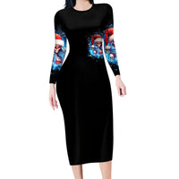 Skull Santa Girl Family Matching Long Sleeve Bodycon Dress and Hawaiian Shirt Iam A Sweet Girl But If You Piss Me Off, I Alway Full Of Crazy - Wonder Print Shop