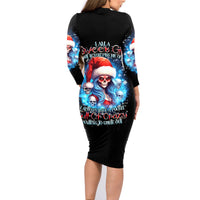 Skull Santa Girl Family Matching Long Sleeve Bodycon Dress and Hawaiian Shirt Iam A Sweet Girl But If You Piss Me Off, I Alway Full Of Crazy - Wonder Print Shop