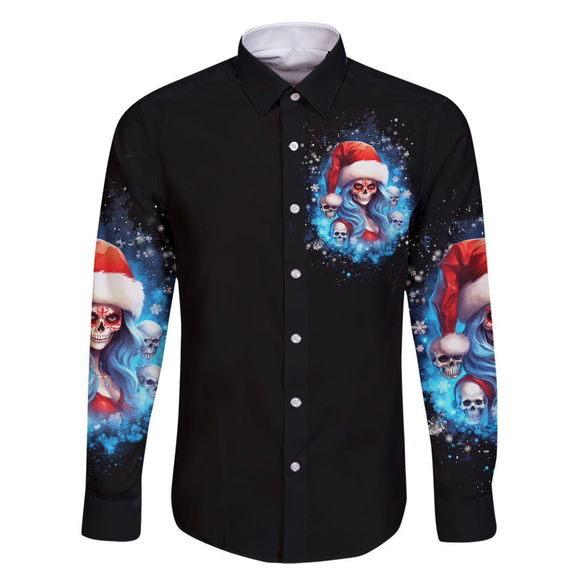 Skull Santa Girl Family Matching Off Shoulder Long Sleeve Dress and Hawaiian Shirt Iam A Sweet Girl But If You Piss Me Off, I Alway Full Of Crazy - Wonder Print Shop