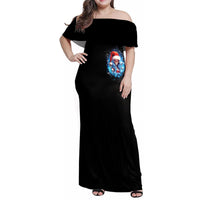 Skull Santa Girl Family Matching Off Shoulder Maxi Dress and Hawaiian Shirt Iam A Sweet Girl But If You Piss Me Off, I Alway Full Of Crazy - Wonder Print Shop