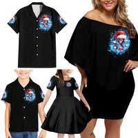 Skull Santa Girl Family Matching Off Shoulder Short Dress and Hawaiian Shirt Iam A Sweet Girl But If You Piss Me Off, I Alway Full Of Crazy - Wonder Print Shop
