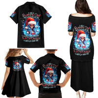Skull Santa Girl Family Matching Puletasi Dress and Hawaiian Shirt Iam A Sweet Girl But If You Piss Me Off, I Alway Full Of Crazy - Wonder Print Shop