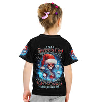 Skull Santa Girl Kid T Shirt Iam A Sweet Girl But If You Piss Me Off, I Alway Full Of Crazy - Wonder Print Shop