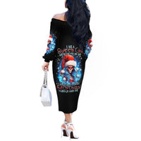 Skull Santa Girl Off The Shoulder Long Sleeve Dress Iam A Sweet Girl But If You Piss Me Off, I Alway Full Of Crazy - Wonder Print Shop