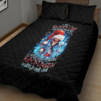 Skull Santa Girl Quilt Bed Set Iam A Sweet Girl But If You Piss Me Off, I Alway Full Of Crazy - Wonder Print Shop