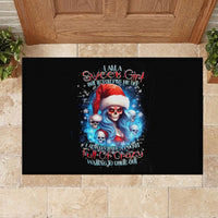 Skull Santa Girl Rubber Doormat Iam A Sweet Girl But If You Piss Me Off, I Alway Full Of Crazy - Wonder Print Shop
