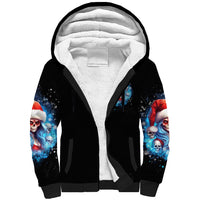 Skull Santa Girl Sherpa Hoodie Iam A Sweet Girl But If You Piss Me Off, I Alway Full Of Crazy - Wonder Print Shop
