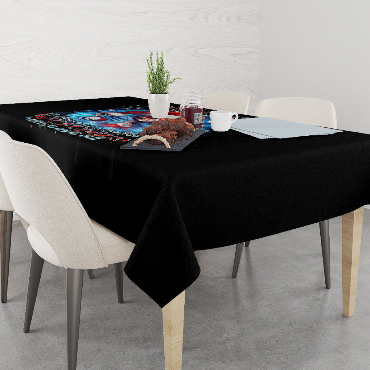 Skull Santa Girl Tablecloth Iam A Sweet Girl But If You Piss Me Off, I Alway Full Of Crazy - Wonder Print Shop