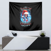 Skull Santa Girl Tapestry Iam A Sweet Girl But If You Piss Me Off, I Alway Full Of Crazy - Wonder Print Shop