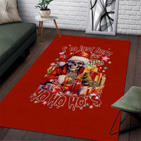 Skeleton Santa Claus Area Rug I'm Just Here For The Ho Ho Ho - Wonder Print Shop