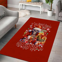 Skeleton Santa Claus Area Rug I'm Just Here For The Ho Ho Ho - Wonder Print Shop