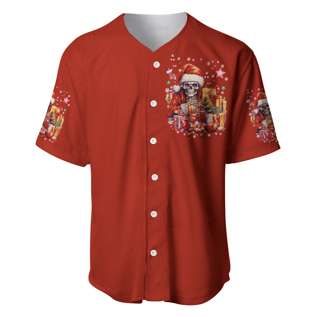 Skeleton Santa Claus Baseball Jersey I'm Just Here For The Ho Ho Ho - Wonder Print Shop