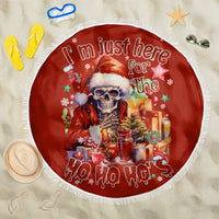 Skeleton Santa Claus Beach Blanket I'm Just Here For The Ho Ho Ho - Wonder Print Shop