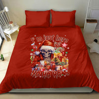 Skeleton Santa Claus Bedding Set I'm Just Here For The Ho Ho Ho - Wonder Print Shop