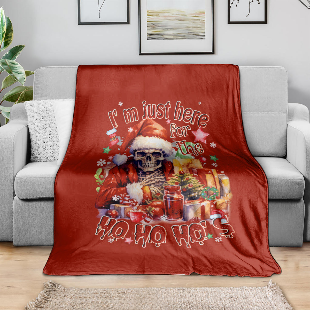 skeleton-santa-claus-blanket-im-just-here-for-the-ho-ho-ho