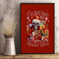 Skeleton Santa Claus Canvas Wall Art I'm Just Here For The Ho Ho Ho - Wonder Print Shop