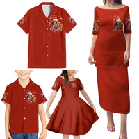 Skeleton Santa Claus Family Matching Puletasi Dress and Hawaiian Shirt I'm Just Here For The Ho Ho Ho - Wonder Print Shop