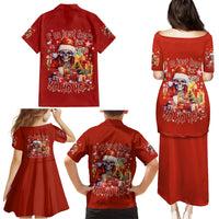 Skeleton Santa Claus Family Matching Puletasi Dress and Hawaiian Shirt I'm Just Here For The Ho Ho Ho - Wonder Print Shop