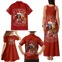 Skeleton Santa Claus Family Matching Tank Maxi Dress and Hawaiian Shirt I'm Just Here For The Ho Ho Ho - Wonder Print Shop