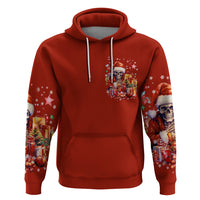 Skeleton Santa Claus Hoodie I'm Just Here For The Ho Ho Ho - Wonder Print Shop