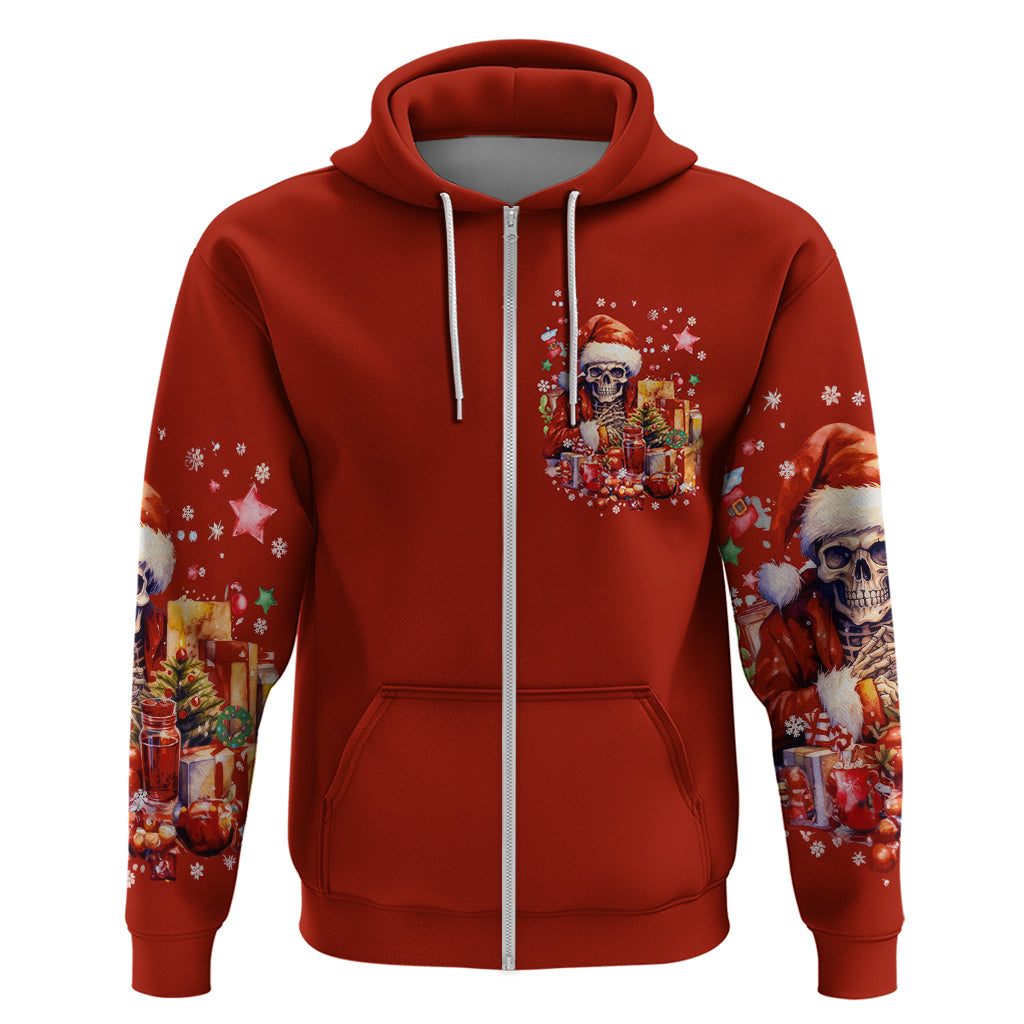 Skeleton Santa Claus Hoodie I'm Just Here For The Ho Ho Ho - Wonder Print Shop