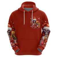 Skeleton Santa Claus Hoodie I'm Just Here For The Ho Ho Ho - Wonder Print Shop