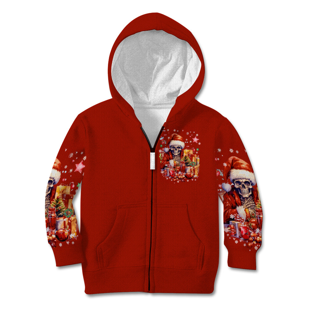 Skeleton Santa Claus Kid Hoodie I'm Just Here For The Ho Ho Ho - Wonder Print Shop