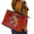 Skeleton Santa Claus Leather Tote Bag I'm Just Here For The Ho Ho Ho - Wonder Print Shop