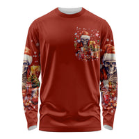 Skeleton Santa Claus Long Sleeve Shirt I'm Just Here For The Ho Ho Ho - Wonder Print Shop