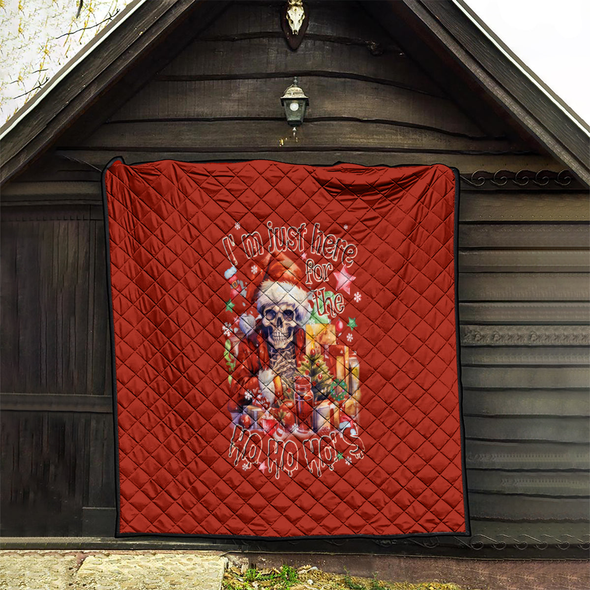 Skeleton Santa Claus Quilt I'm Just Here For The Ho Ho Ho - Wonder Print Shop