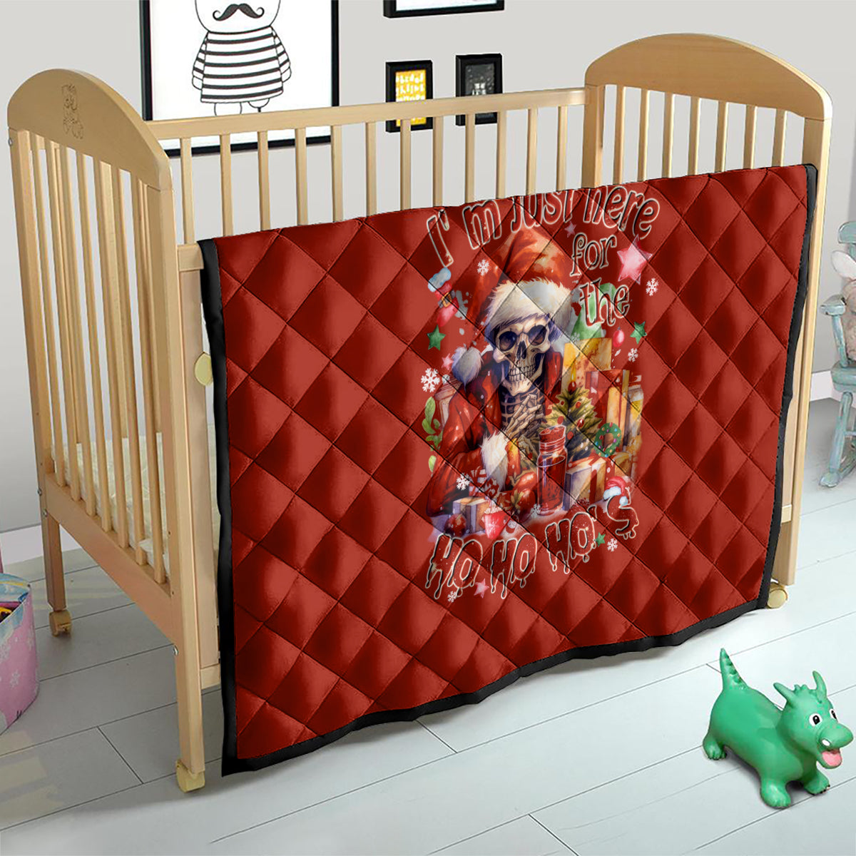 Skeleton Santa Claus Quilt I'm Just Here For The Ho Ho Ho - Wonder Print Shop