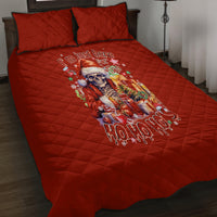 Skeleton Santa Claus Quilt Bed Set I'm Just Here For The Ho Ho Ho - Wonder Print Shop