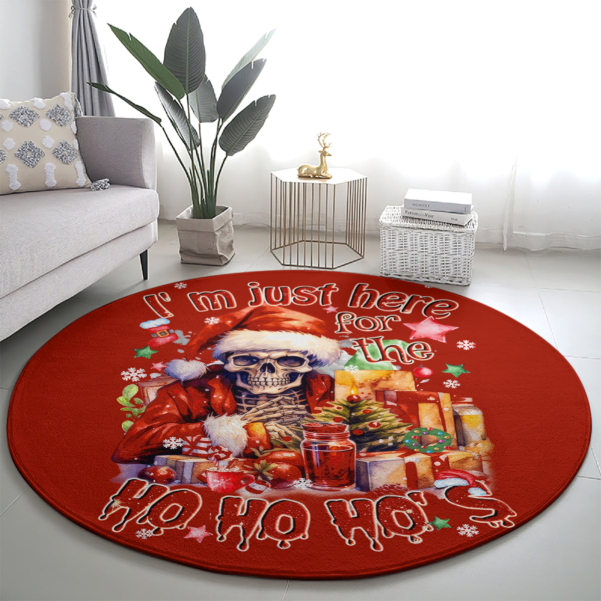 skeleton-santa-claus-round-carpet-im-just-here-for-the-ho-ho-ho