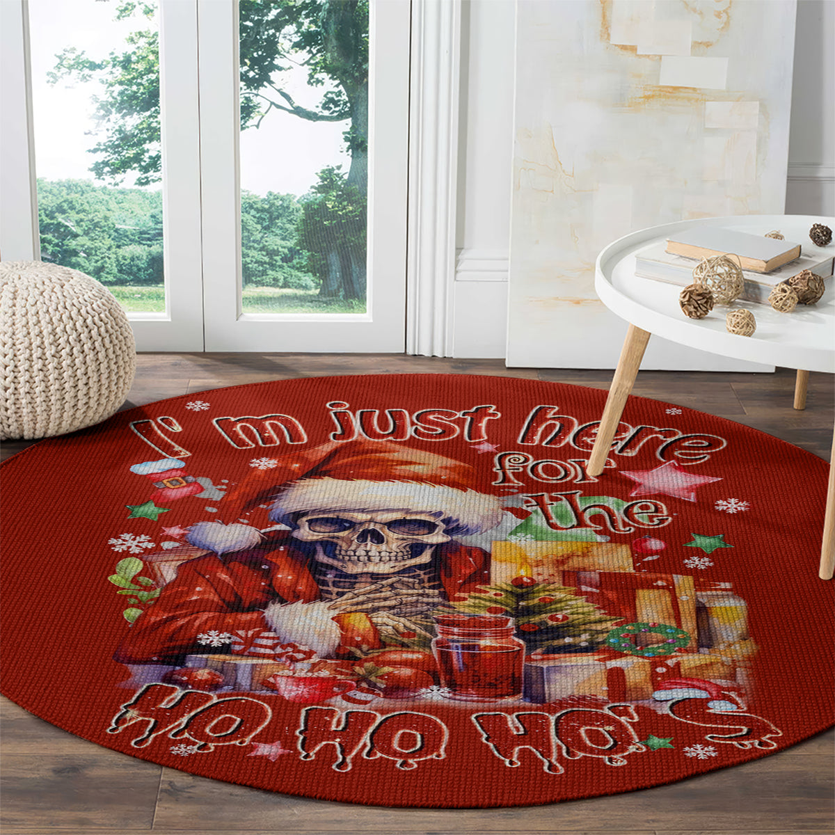 skeleton-santa-claus-round-carpet-im-just-here-for-the-ho-ho-ho