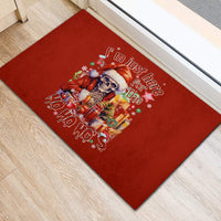 Skeleton Santa Claus Rubber Doormat I'm Just Here For The Ho Ho Ho - Wonder Print Shop