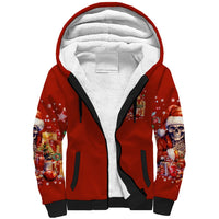 Skeleton Santa Claus Sherpa Hoodie I'm Just Here For The Ho Ho Ho - Wonder Print Shop