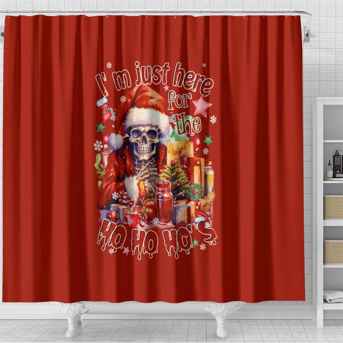 skeleton-santa-claus-shower-curtain-im-just-here-for-the-ho-ho-ho