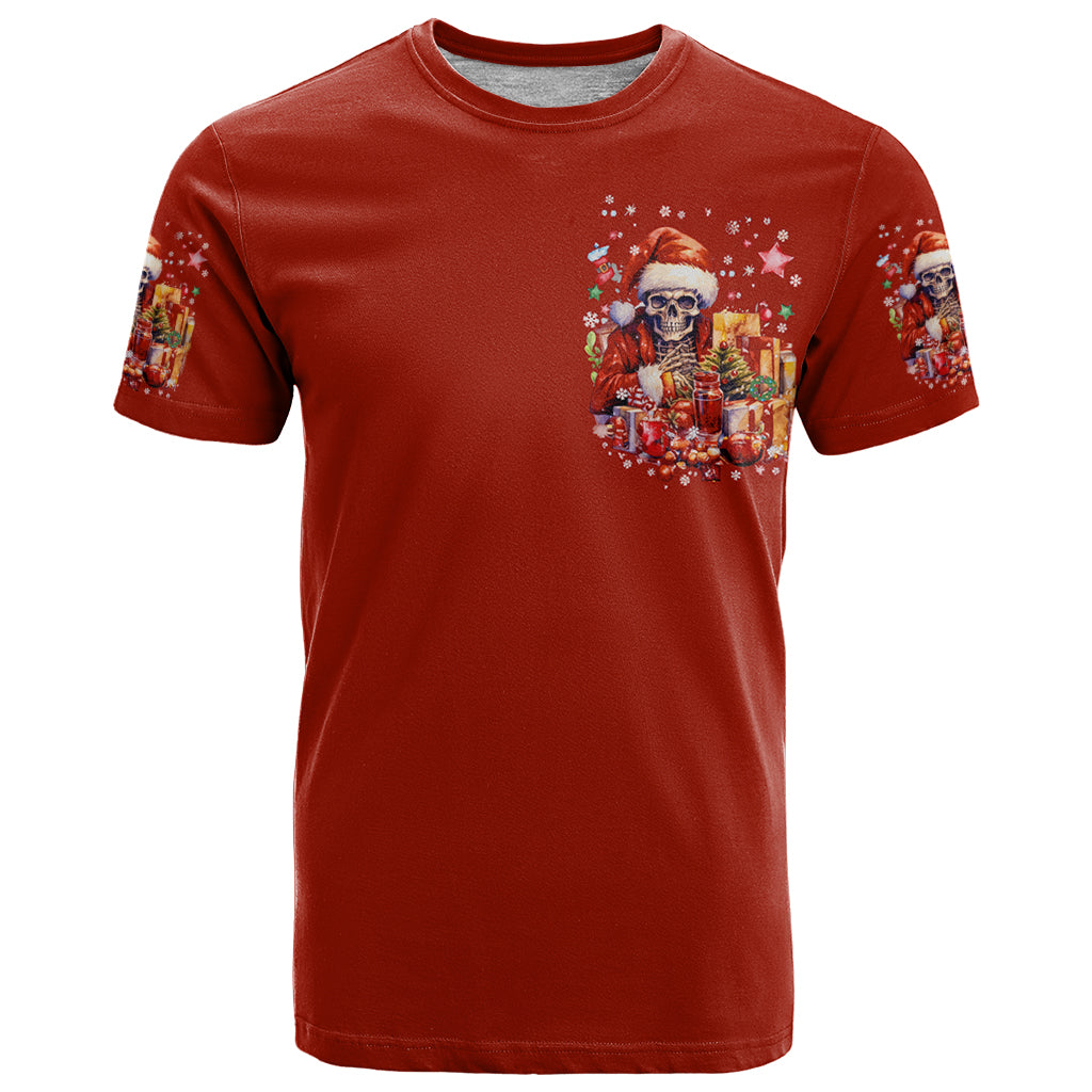Skeleton Santa Claus T Shirt I'm Just Here For The Ho Ho Ho - Wonder Print Shop