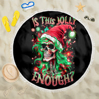 Skull Santa Girl Beach Blanket Is This Jolly Enough - Wonder Print Shop