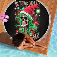 Skull Santa Girl Beach Blanket Is This Jolly Enough - Wonder Print Shop