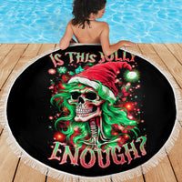Skull Santa Girl Beach Blanket Is This Jolly Enough - Wonder Print Shop